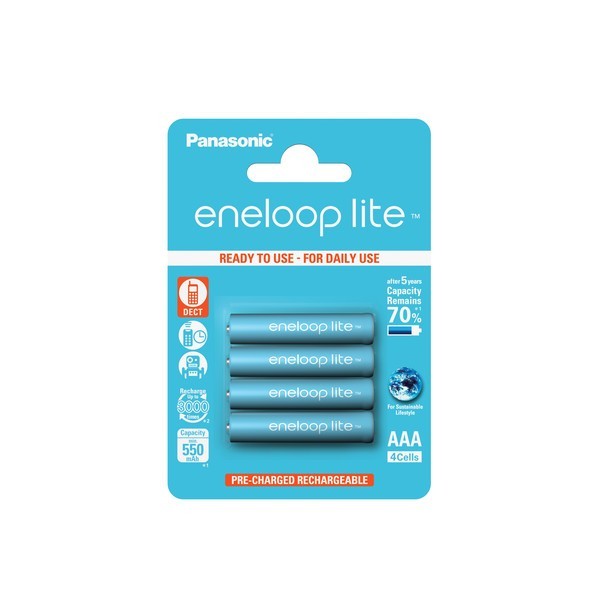 4x Panasonic eneloop lite telefon batteri för Amplicomms PowerTel 780